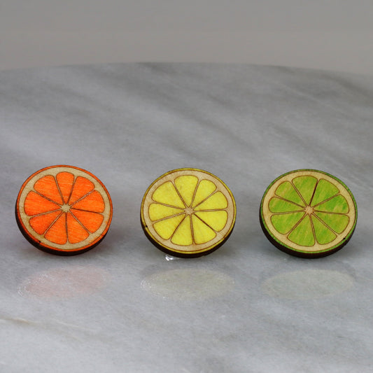 Orange Slice Pin, Lemon Slice Pin, Lime Slice Pin