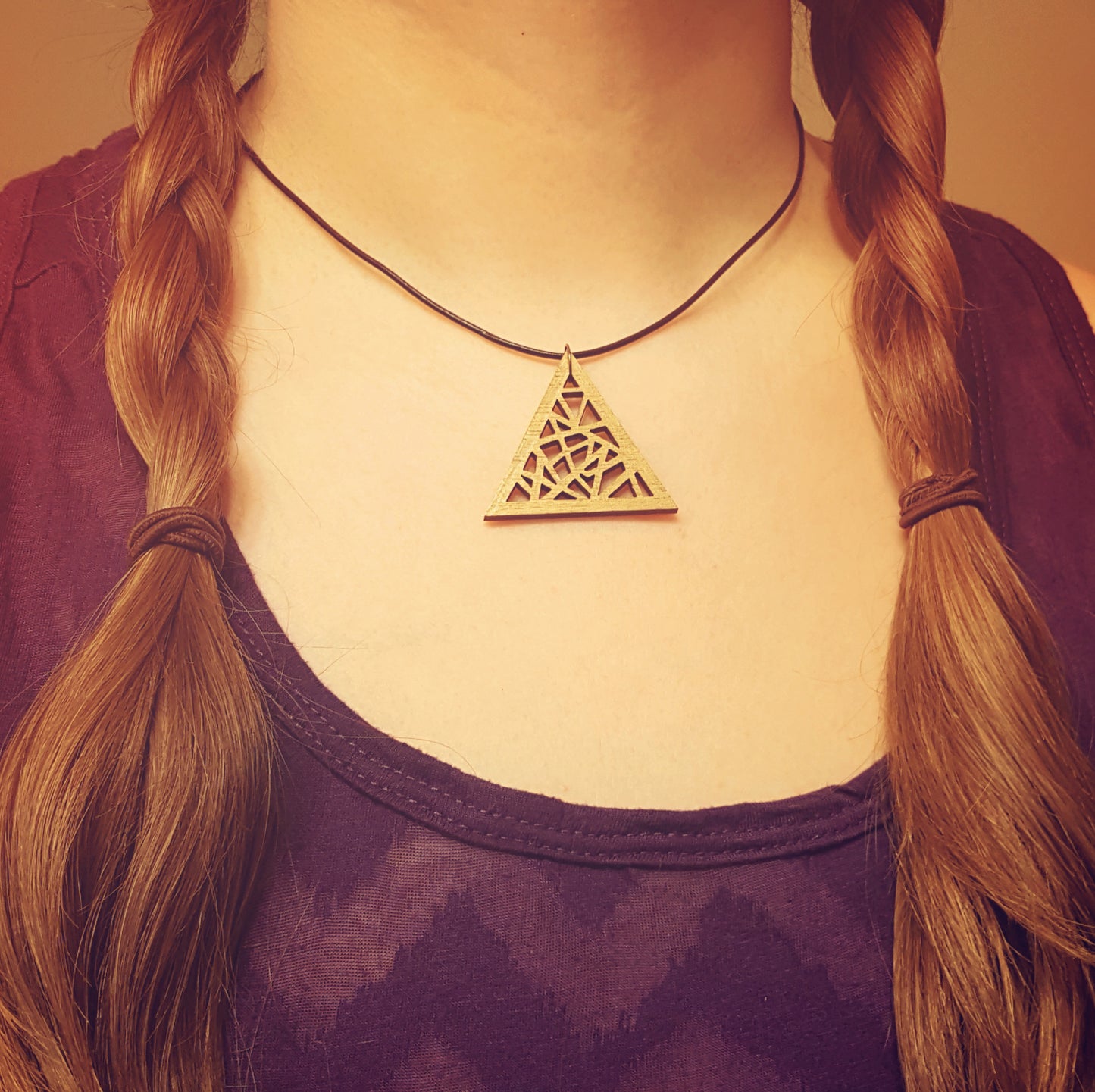 Gold Geometric Triangle Necklace